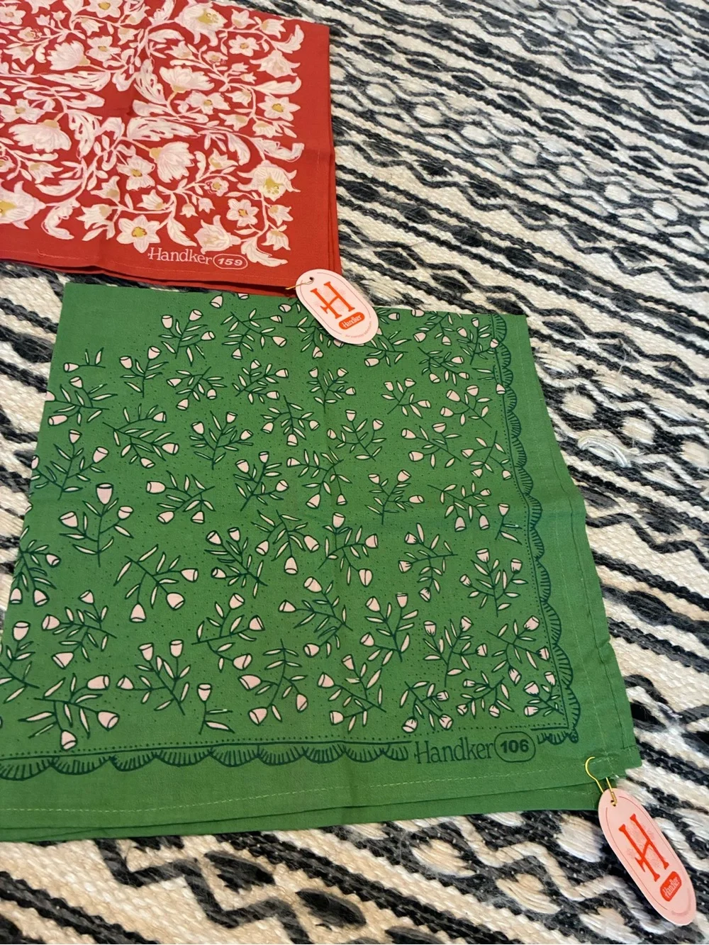Choose 4!! Handkerchief Bandana Set by Hanker – Multicolor Floral & Fruit Prints